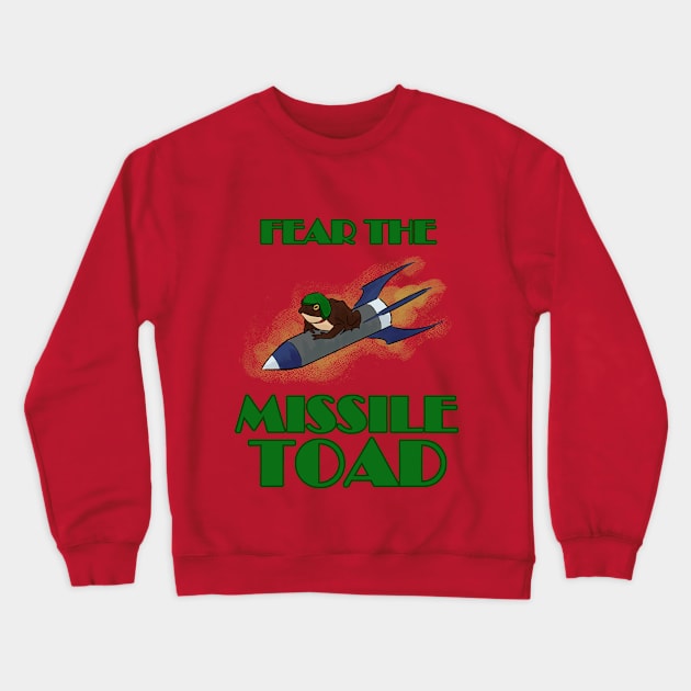 Missile Toad (Green) Crewneck Sweatshirt by Nic Stylus